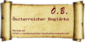 Öszterreicher Boglárka névjegykártya
